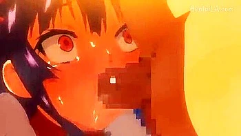 She gives him a blowjob, squirts on her face, and puts his dick between her big tits.