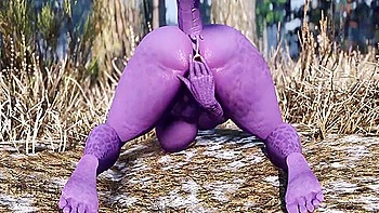 Curvy Dragon Masturbates Alone In The Forest