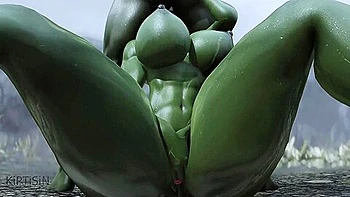 Two Muscular Curvy Orc Step sisters And Their Sex In The Rain 2