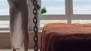 Skinny Russian Cleaning Lady In Short Dress Foot Fetish POV Worship