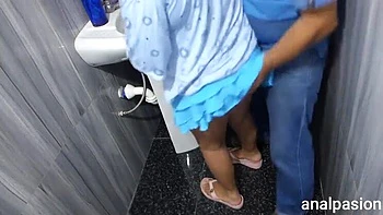 Hot Latina MILF Ali Precio Gets Anal Creampie From Friend in Bathroom