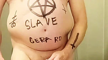 Enema Satan slave Gerard takes a enema