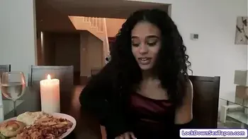 Ebony latina has makeup sex with her bf