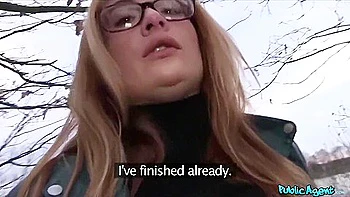 Sexy Redhead Student 18+ Nerd In Glasses Fucking In The Bushes - Outdoor Reality Porn