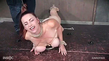 Bdsm Treatment With Tied Tits With Rope Spanking Makes Her