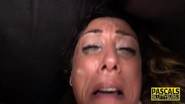 Mouth fucked milf submissive with big boobs