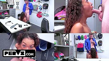 Tight Little Thief Gets Her Buthole Stuffed By The Security Guard