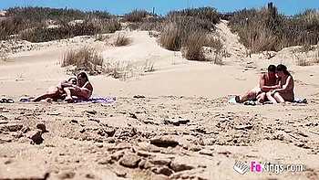 Shameless Naked Spanish Couples Copulate On Wild Beach