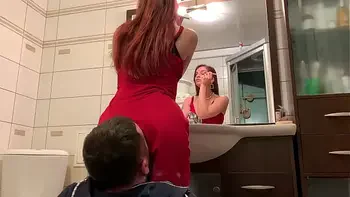 Mistress Sofi in Red Dress Use Chair Slave - Ignore Facesitting Femdom (Preview)