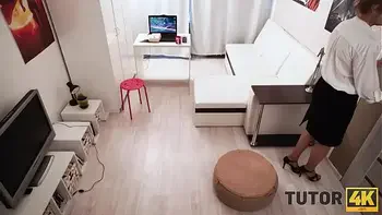 TUTOR4K. Man prefers sex with mature women and has temptation plan for tutor