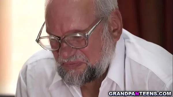 Hot teen babe Sheril Blossom wants some old man cock. Grandpa Albert came in and she seduces him and let him fuck her fresh teen pussy.