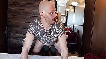 Nerd Taking A Break For Strapo Sex