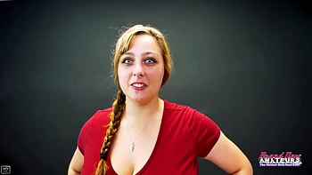 Busty Blue Eyed Blonde Gwen Sucks A Juicy Cock To Swallow Warm Cum!