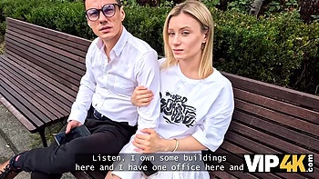 VIP4K. Cute blonde cheating on her boyfriend for money