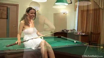 Kristina gets off on the pool table - WeAreHairy