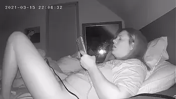 MILF Jackhammers Clit Before Bed Spy Cam