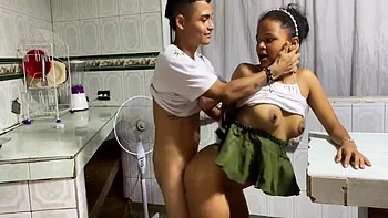 My Beautiful Employee With A Huge Ass Cleaning The Kitchen And I Took The Opportunity To Help Her