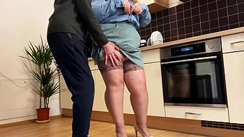 Step Mom Handjob Challenge With Big Ass MILF In Stockings