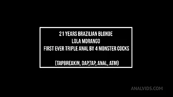 21 Years Brazilian Blonde Lola Morango First Ever Triple Anal