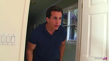 Huge Cock old muscled Guy seduce Half Asian big natural saggy Tits Girl next door to Deep Anal Sex