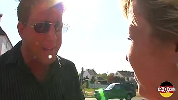 Busty Blonde Fucks A Lucky Guy Outdoors With Stefan Dolenga