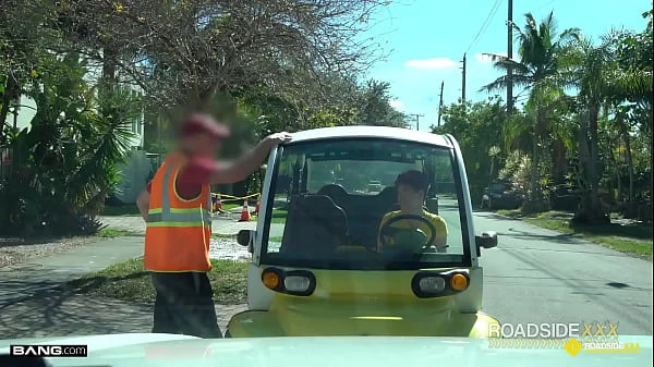 Roadside - Short Haired Redhead Gets Fucked By Mechanic's Big Cock