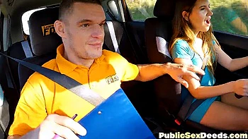 Driving learner riding dick