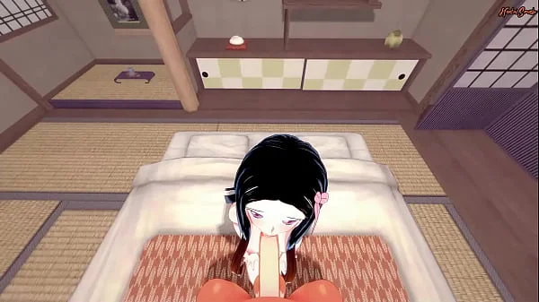 POV fucking Nezuko Kamado on the floor and cumming in her tight pussy - Demon Slayer Hentai