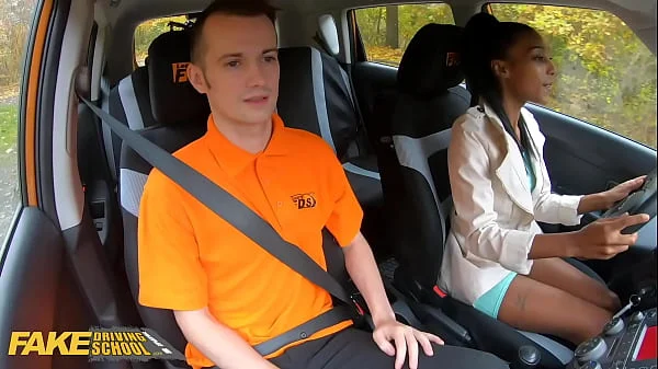 FakeDrivingSchool Ebony Brit Asia Rae Gets Stuck and Fucked