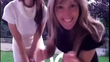 Two Sluts In The Backyard Showing Themselves On Webcam: Amateur, Masturbation  Lesbian Porn