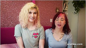 Cute Redhead Gives Blonde Babe Lesbian Pleasures