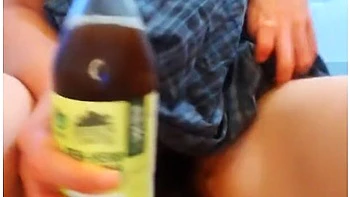 Foreign Object Insertion! Glass Bottle Of Herbal Tea! My Hairy Pussy Is Thirsty! Lets Have A Taste!