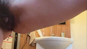 sweethanajapanese teen pissing on toilet - hairy pussy squirts water