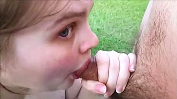 First Time Public Blowjob Wife Gets Huge Cum Facial on Naked Big Tits