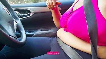 Car Fun - Stepson Unzips Desi Stepmoms Bra - Boobs Pressing In Public Road Trip