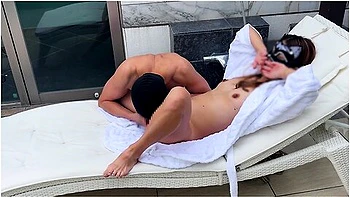 Beautiful Woman Restrained To A Chair Outdoors And Squirted Without A Condom