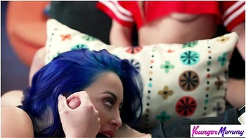 Naughty Milfs Eve Marloew & Summer Vixen Devour Cock During Half Time Game