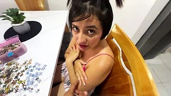 Sexy Latina Stepsister Game: Bored at Home We Fuck in Missionary - Big Tits Teen