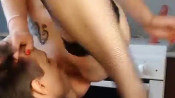 Red hair chick is giving a juicy blowjob by Bonga Cams: Doggy, Licking  Amateur Porn