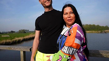 Passionate couple Gaby Hofstede has sex right on the street