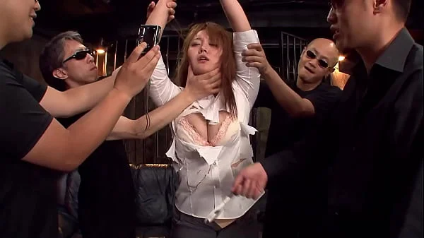 Cute japanese girl is brought to a dungeon by many guys to play with her, full uncensored JAV movie