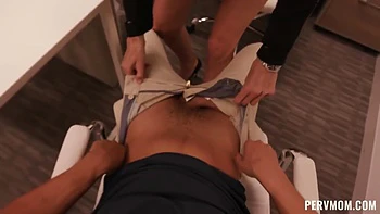 Perv-mom And Shay Sights - Milf Boss Fucks Her Stepson On Her Office!