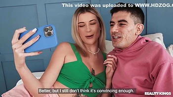 Sucks Jordis Thick Cock While He Takes Pictures - Angelique Rose And Jordi Polla