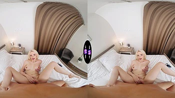 A lucky guy fucked his blonde girlfriend with big boobs