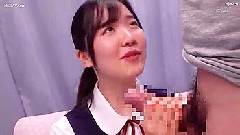 She touches the penis in front of her and has her cute breasts licked and fingered.