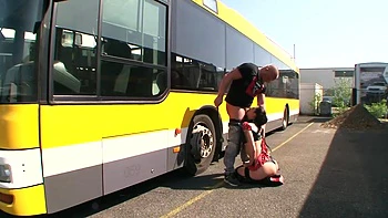 Humiliating blowjob in the street