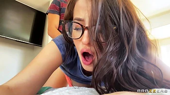 Brunette With Glasses Gets Dicked Down With Aubree Valentine