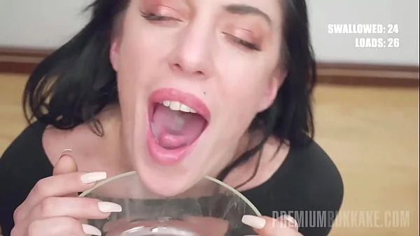 PremiumBukkake - Sabrina Ice swallows 50 huge mouthful cumshots