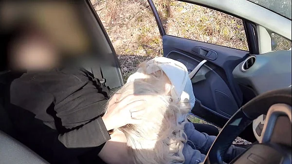 Public cock flashing - Guy jerking off in car in park was caught by a runner girl who helped him cum