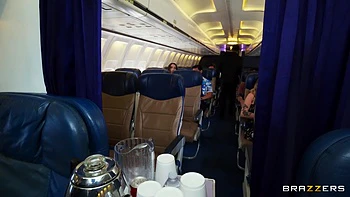Flight Attendant Sucks Two Bbc At The Back Of The Plane - Angela White And Ricky Johnson